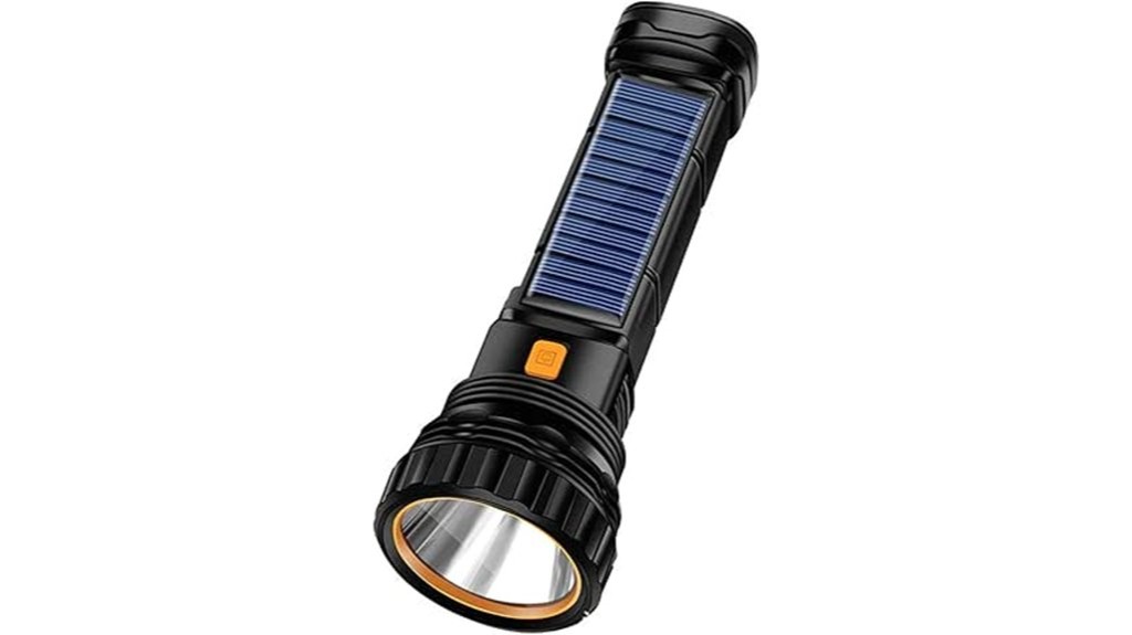 solar powered multifunctional led flashlight